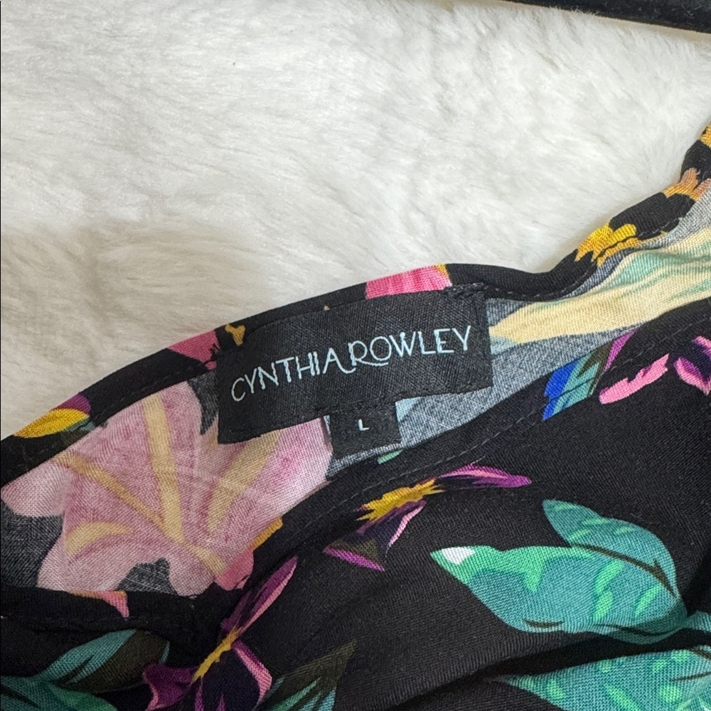 Cynthia Rowley Black Tropical Floral Tank & Pant Set - Picture 5 of 6